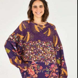 FARM Rio Purple Floral Mixed Sweatshirt